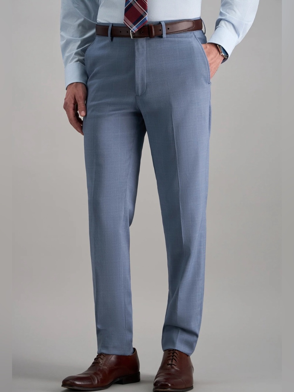 Men's Haggar Smart Wash Repreve Slim-Fit Suit PantsTonal Plaid NWT 32X30